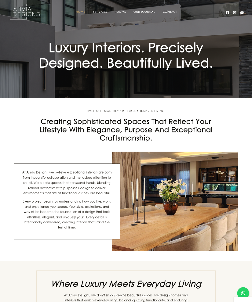 Ahvia Designs website designed by Wired Web Services