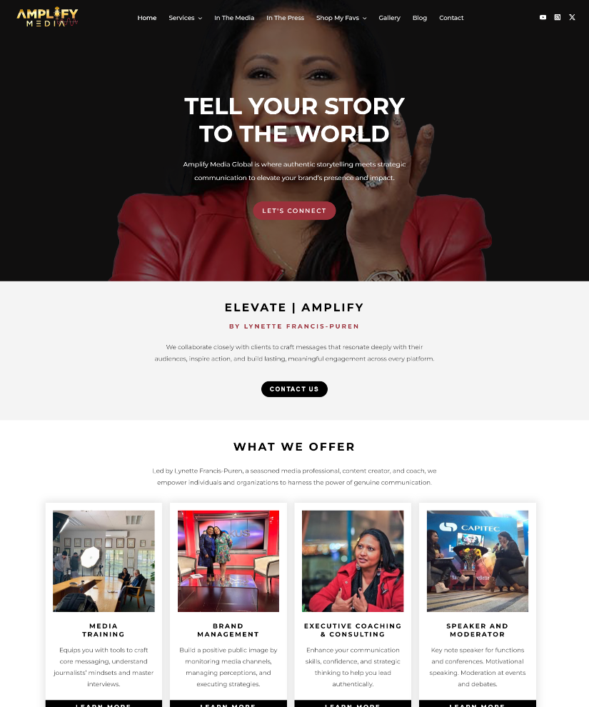 Amplify Media website designed by Wired Web Services