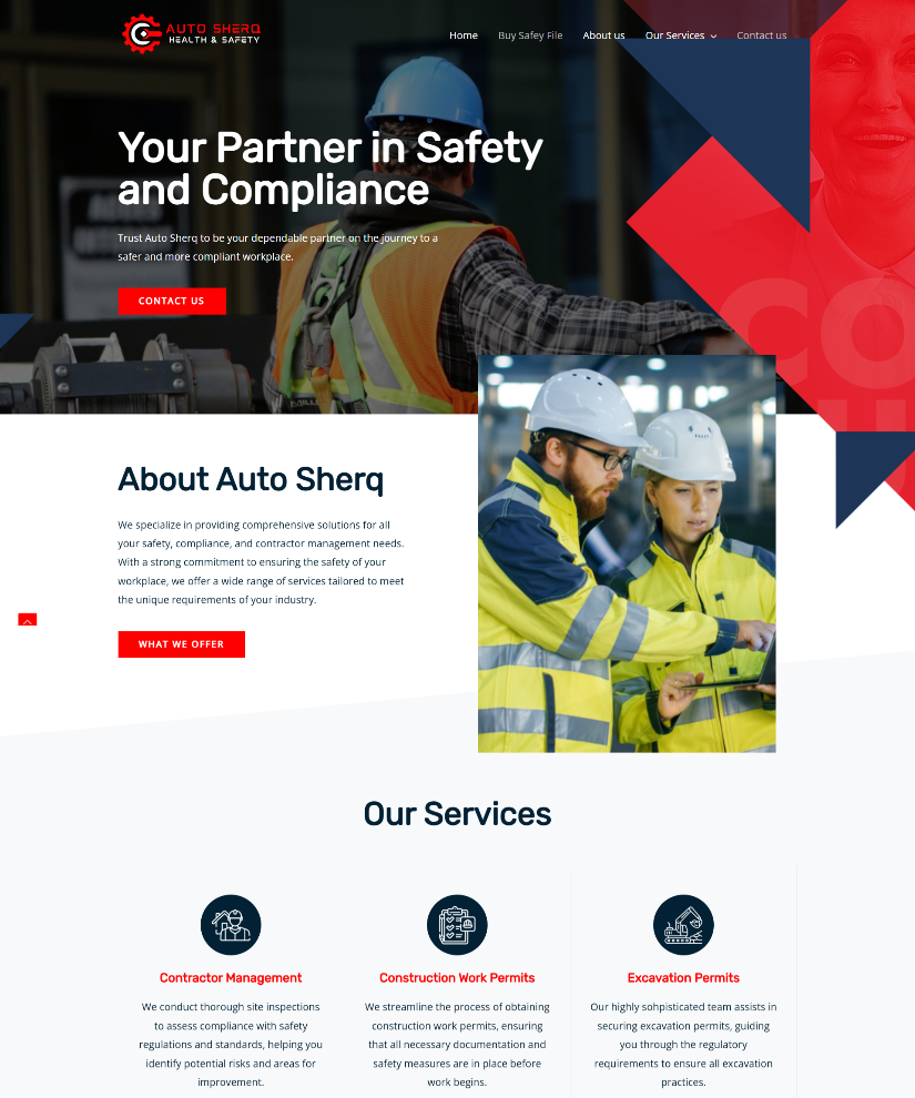 Autosherq website designed by Wired Web Services