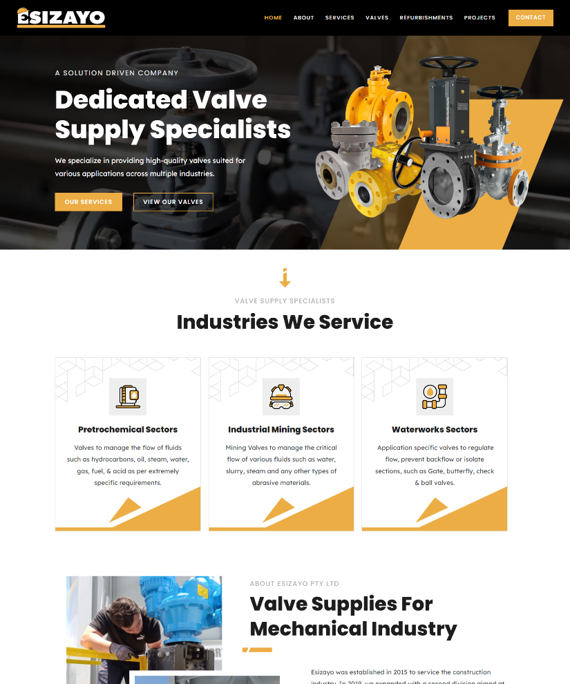 Esizayo Group website designed by Wired Web Services