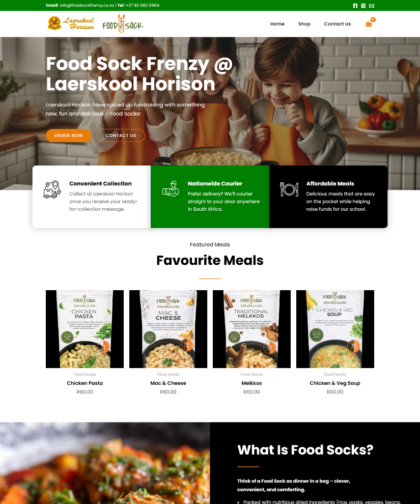 Food Socks online store designed by Wired Web Services