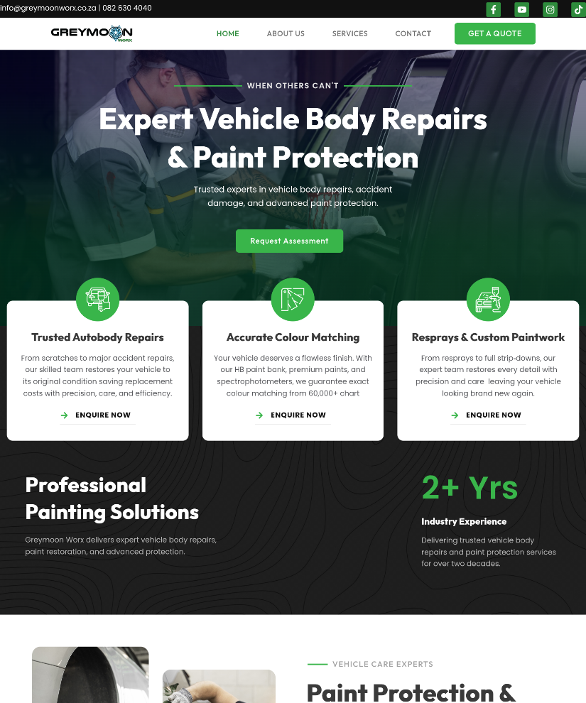 Greymoon Worx website designed by Wired Web Services