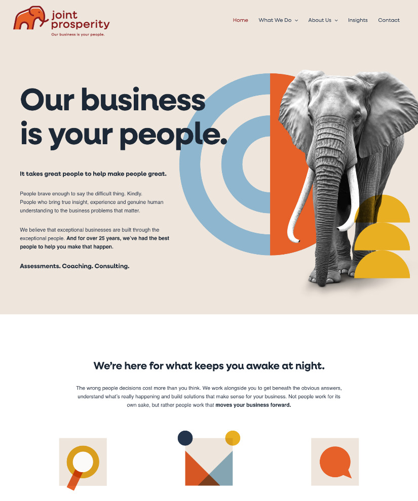Joint Prosperity website designed by Wired Web Services