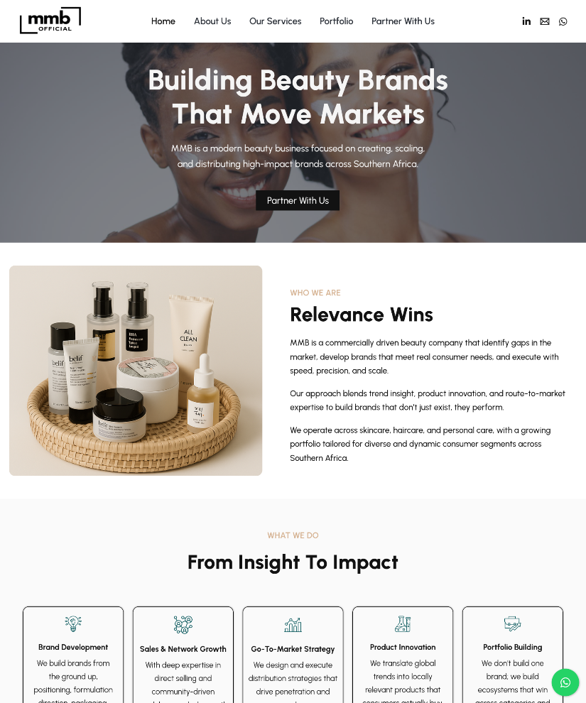 MMB website designed by Wired Web Services