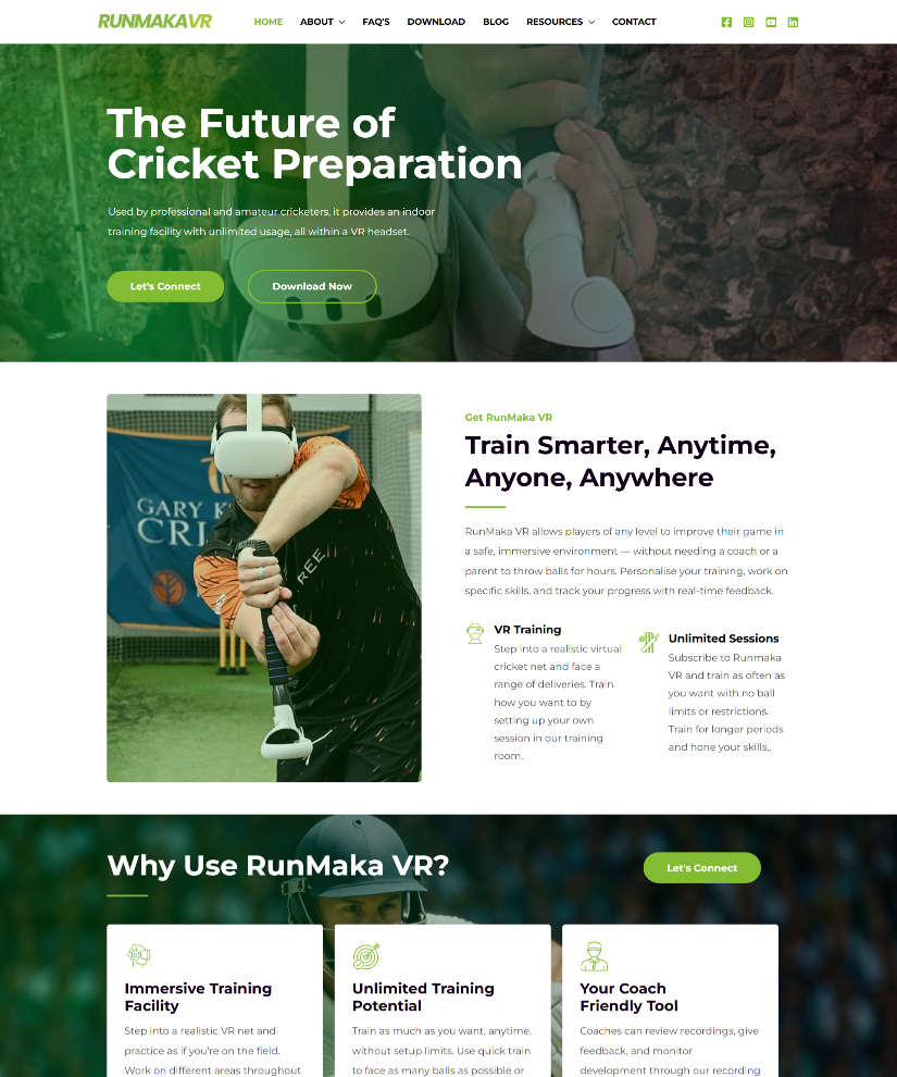 RunMaka VR website designed by Wired Web Services