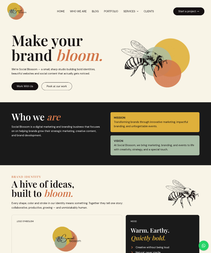 Social Blossom website designed by Wired Web Services