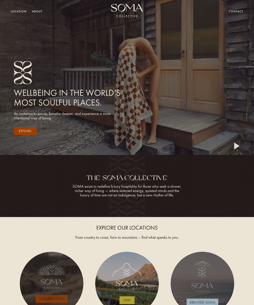 Soma Franschhoek website designed by Wired Web Services
