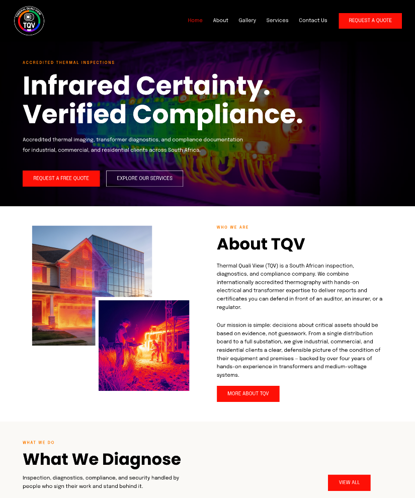 Thermal Qualiview website designed by Wired Web Services