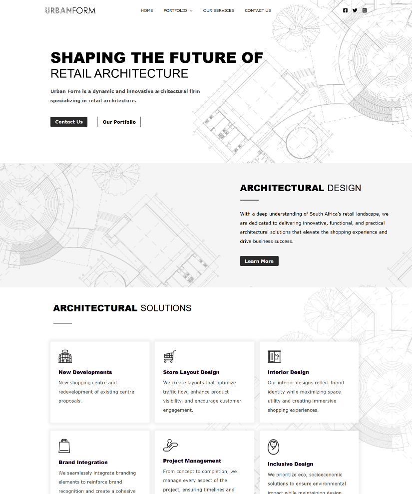 Urban Form website designed by Wired Web Services